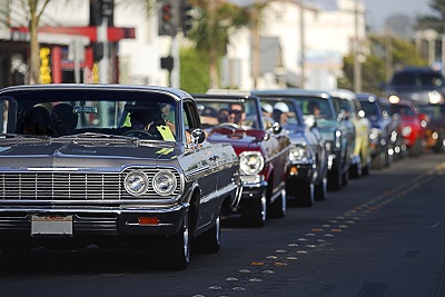 line of classic cars